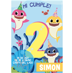 Invitación Baby Shark. Pers